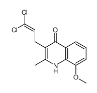 3-(3,3-dichloroprop-2-enyl)-8-methoxy-2-methyl-1H-quinolin-4-one Structure