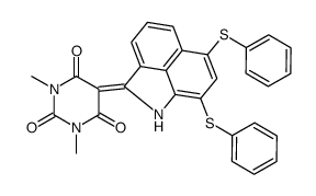 5-[6,8-二(苯基巯基)苯并[CD]吲哚-2(1H)-亚基]-1,3-二甲基-2,4,6(1H,3H,5H)-嘧啶三酮结构式