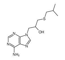 9-((RS)-3-isobutylthio-2-hydroxypropyl)adenine Structure
