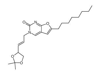 3-[(E)-3-(2,2-dimethyl-1,3-dioxolan-4-yl)-2-propenyl]-6-octylfuro[2,3-d]pyrimidin-2(3H)-one结构式