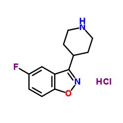 5-氟-3-(4-哌啶基)-1,2-苯并异噁唑盐酸盐结构式