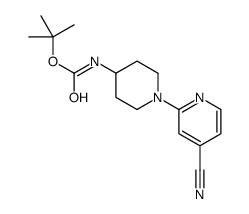 1-(4-氰基吡啶-2-基)哌啶-4-基]氨基甲酸叔丁酯结构式