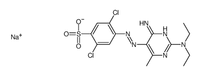 sodium 4-[[4-amino-2-(diethylamino)-6-methyl-5-pyrimidinyl]azo]-2,5-dichlorobenzenesulphonate structure