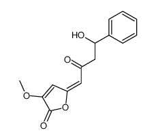 (E)-5-(4-hydroxy-2-oxo-4-phenylbutylidene)-3-methoxyfuran-2(5H)-one结构式