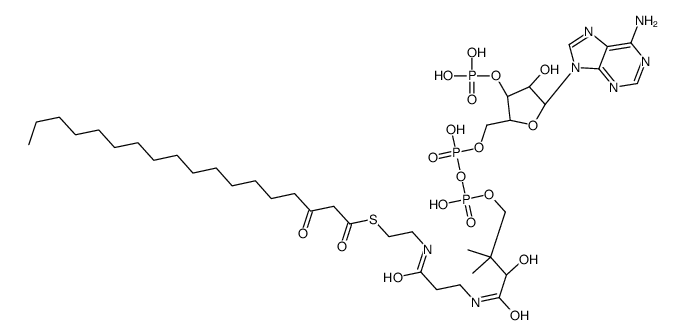 S-[2-[3-[[(2R)-4-[[[(2R,3S,4R,5R)-5-(6-aminopurin-9-yl)-4-hydroxy-3-phosphonooxyoxolan-2-yl]methoxy-hydroxyphosphoryl]oxy-hydroxyphosphoryl]oxy-2-hydroxy-3,3-dimethylbutanoyl]amino]propanoylamino]ethyl] 3-oxooctadecanethioate Structure