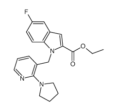 ethyl 5-fluoro-1-[(2-pyrrolidinopyrid-3-yl)methyl]-1H-indole-2-carboxylate结构式