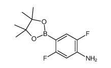 2,5-二氟-4-(4,4,5,5-四甲基-1,3,2-二氧硼杂环戊烷-2-基)苯胺结构式
