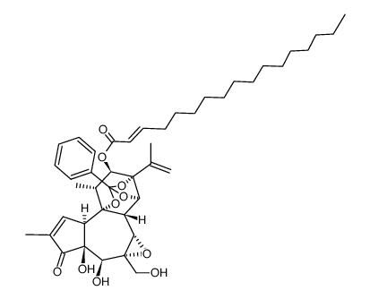 12-O-heptadecenoyl-5-hydroxy-6,7-epoxyresiniferonol-19,13,14-orthobenzoate Structure