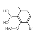 3-溴-6-氟-2-甲氧基苯基硼酸结构式