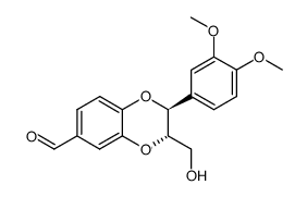 (2RS,3RS)-2-(3,4-Dimethoxyphenyl)-3-hydroxymethyl-1,4-benzodioxan-6-carbaldehyd结构式