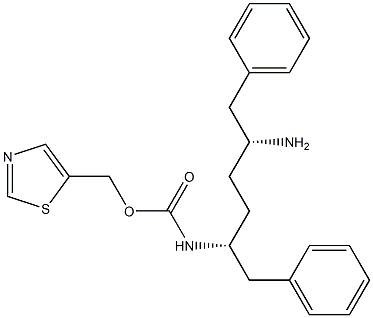 N-[(1R,4R)-4-氨基-5-苯基-1-(苄基)戊基]氨基甲酸 5-噻唑基甲基酯结构式