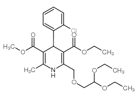 3-Ethyl-5-methyl-4-(2-chlorophenyl)-2-(2,2-diethoxy-ethoxymethyl)-6-methyl-1,4-dihydropyridine-3,5-dicarboxylate Structure