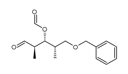 5-O-benzyl-2,4-dideoxy-3-O-formyl-2,4-di-C-methyl-L-lyxose Structure