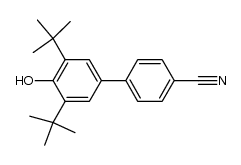 4-cyano-3',5'-di-tert-butyl-4'-hydroxy-1,1'-biphenyl结构式