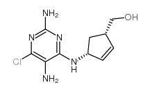 (1S,4R)-4-(2',5'-diamino-6'-chloropyrimidin-4'-yl)amino>cyclopent-2-enylmethanol结构式