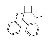 (2-ethyl-1-phenylsulfanylcyclobutyl)sulfanylbenzene Structure