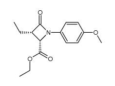 cis-1-p-anisyl-3-ethyl-4-carbethoxy-2-azetidinone Structure