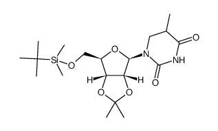 2',3'-O-isopropylidene-5'-O-tert-butyldimethylsilyl-(5-methyl-5,6-dihydro)uridine结构式