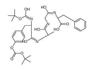 (2S)-2-[[2-[[(2R)-2-[[(2S)-2-[(2-methylpropan-2-yl)oxycarbonylamino]-3-[4-[(2-methylpropan-2-yl)oxycarbonyloxy]phenyl]propanoyl]amino]propanoyl]amino]acetyl]amino]-3-phenylpropanoic acid结构式