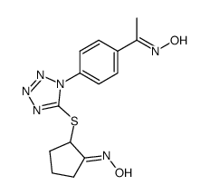 2-(1-(4-acetylphenyl)-5(1H)-tetrazolylthio)cyclopentanone dioxime结构式