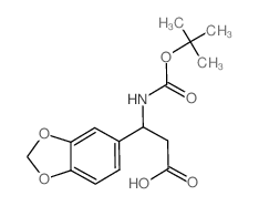 Boc-3-氨基-3-(苯并[d][1,3]二氧杂环戊烯-5-基)丙酸结构式