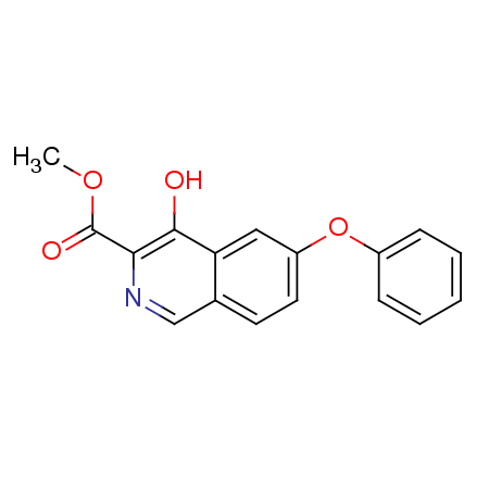 4-羟基-6-苯氧基异喹啉-3-羧酸甲酯结构式