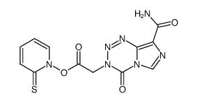 2-thioxopyridin-1(2H)-yl 2-(8-carbamoyl-4-oxoimidazo[5,1-d][1,2,3,5]tetrazin-3(4H)-yl)acetate结构式