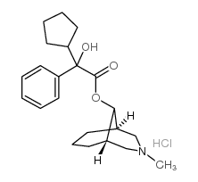 N-甲基-3-氮杂双环[3,3,1]壬-9-基苯基环戊基羟基乙酸酯盐酸盐结构式