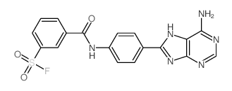 Benzenesulfonylfluoride, 3-[[[4-(6-amino-9H-purin-8-yl)phenyl]amino]carbonyl]- structure