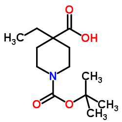 1-BOC-4-乙基-4-哌啶甲酸结构式
