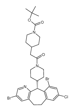 (+)-1,1-dimethylethyl[[[4-(8-chloro-3,10-dibromo-6,11-dihydro-5H-benzo-[5,6]cyclohepta[1,2-b]pyridin-11(R)-yl)-1-piperidinyl]-carbonyl]-methyl]-1-piperidinecarboxylate Structure