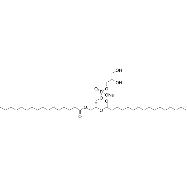 1,2-二棕榈酰基-sn-甘油-3-磷酸-(1'-rac-甘油)(钠盐)结构式