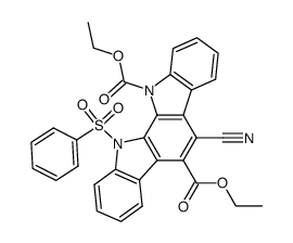 diethyl 6-cyano-12-(phenylsulfonyl)indolo[2,3-a]carbazole-5,11(12H)-dicarboxylate Structure