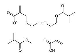 2-hydroxyethyl 2-methylprop-2-enoate,2-methylidenehexanoate,methyl 2-methylprop-2-enoate,prop-2-enoic acid Structure