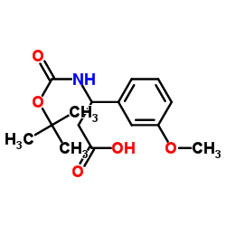 3-((叔丁氧基羰基)氨基)-3-(3-甲氧基苯基)丙酸结构式