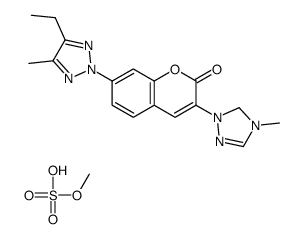 1-[7-(4-ethyl-5-methyl-2H-1,2,3-triazol-2-yl)-2-oxo-2H-1-benzopyran-3-yl]-4-methyl-1H-1,2,4-triazolium methyl sulphate picture