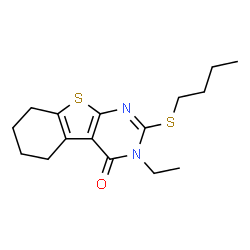 2-(Butylsulfanyl)-3-ethyl-5,6,7,8-tetrahydro[1]benzothieno[2,3-d]pyrimidin-4(3H)-one Structure