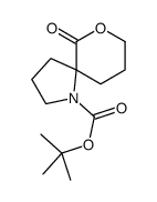 2-Methyl-2-propanyl (5R)-6-oxo-7-oxa-1-azaspiro[4.5]decane-1-carb oxylate结构式