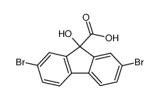 2,7-dibromo-9-hydroxy-fluorene-9-carboxylic acid结构式