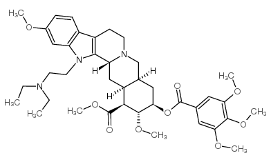 Yohimban-16-carboxylicacid,1-[2-(diethylamino)ethyl]-11,17-dimethoxy-18-[(3,4,5-trimethoxybenzoyl)oxy]-,methyl ester, (3b,16b,17a,18b,20a)- Structure