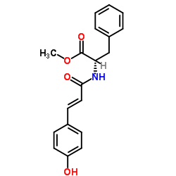 N-[3-(4-羟苯基)-1-氧-2-丙烯基]-L-苯丙氨酸甲酯结构式