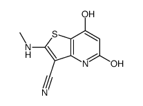 (9CI)-4,5-二氢-7-羟基-2-(甲基氨基)-5-氧代-噻吩并[3,2-b]吡啶-3-甲腈结构式