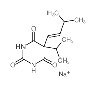 2,4,6(1H,3H,5H)-Pyrimidinetrione,5-(3-methyl-1-buten-1-yl)-5-(1-methylethyl)-, sodium salt (1:1)结构式