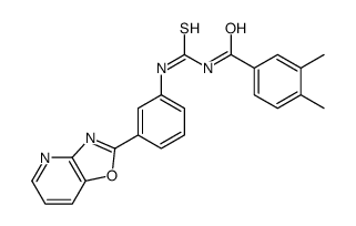 3,4-dimethyl-N-[[3-([1,3]oxazolo[4,5-b]pyridin-2-yl)phenyl]carbamothioyl]benzamide Structure
