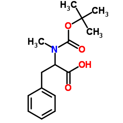 N-(tert-butoxycarbonyl)-N-methylphenylalanine Structure