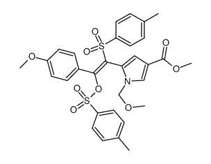 methyl N-methoxymethyl-2-(1-tosyl-2-tosyloxy-2-p-methoxyphenyl)ethenylpyrrole-4-carboxylate Structure