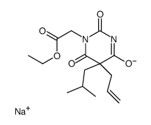 sodium,ethyl 2-[5-(2-methylpropyl)-2,4,6-trioxo-5-prop-2-enylpyrimidin-3-id-1-yl]acetate结构式