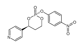 (-)-(4S)-trans-2-(4-nitrophenoxy)-2-oxido-4-(pyridin-4-yl)-1,3,2-dioxaphosphorinane Structure