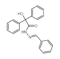 Benzeneacetic acid, a-hydroxy-a-phenyl-,2-(phenylmethylene)hydrazide Structure