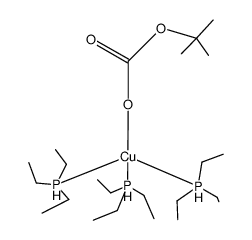 ((tert-butoxycarbonyl)oxy)tris(triethyl-l5-phosphanyl)copper结构式